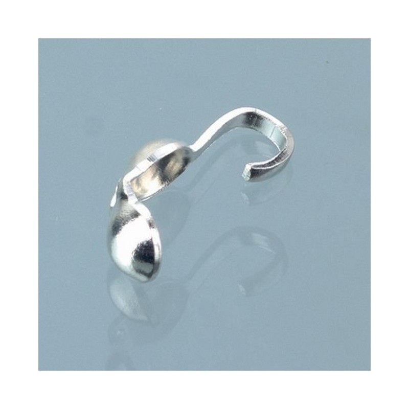 Lot de 25 Calottes Argentées ouvertes, à écraser, diam. 3,5 mm x 12 mm