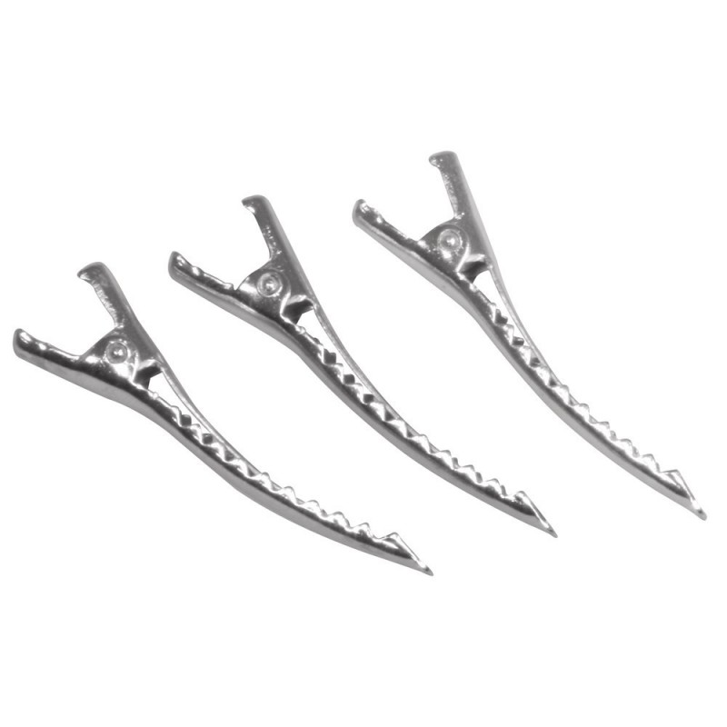 Lot de 4 Pinces crocodiles en métal, Longueur 3 cm