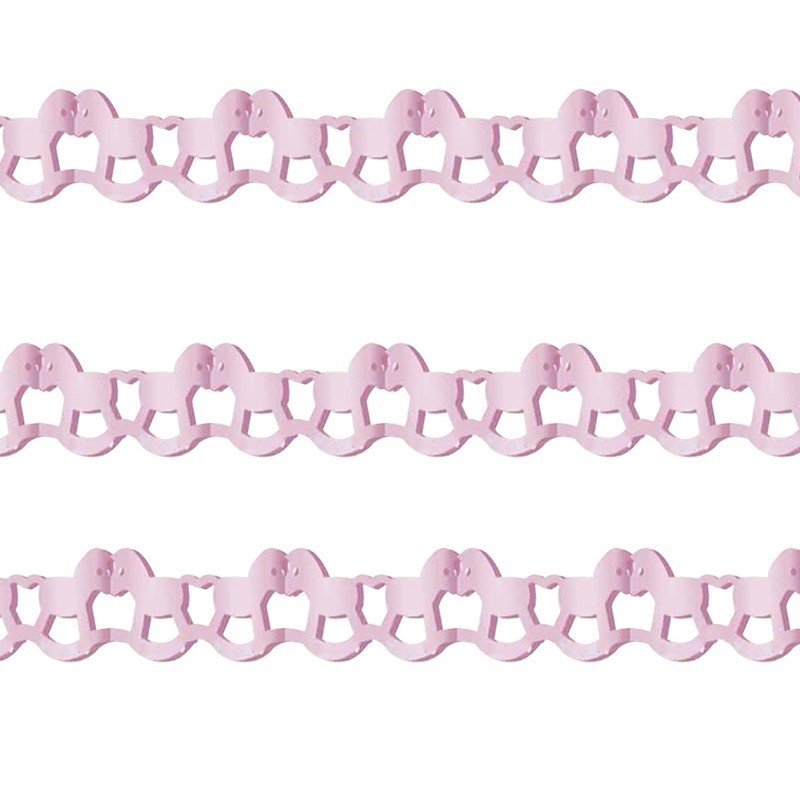 Guirlande de 3,5 m avec 6 fleurs pompons en papier de soie Blanc de diam 20 cm