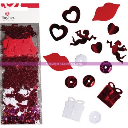 Paillettes Roses 27 mm, sachet de 20 g