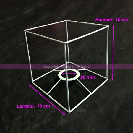 Armature Ronde blanche pour abat-jour, Hauteur et diamètre 10 cm