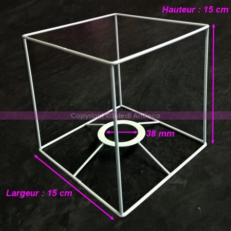 Armature Ronde blanche pour abat-jour, Hauteur et diamètre 10 cm
