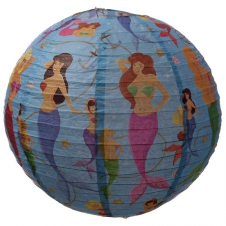 Lanterne Japonaise boule de 35 cm en papier, Boule chinoise Jaune