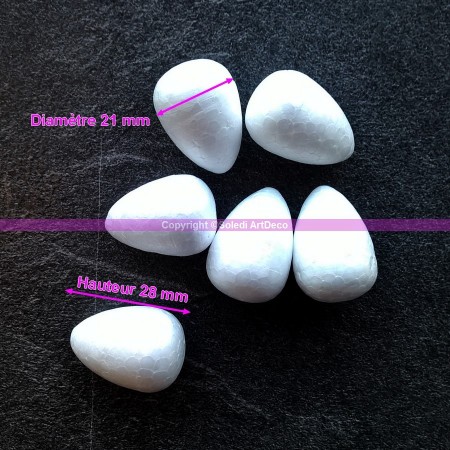 Lot de 16 petits Bourgeons en polystyrène de 16mm de haut, Mini Celbuds en Styropor blanc