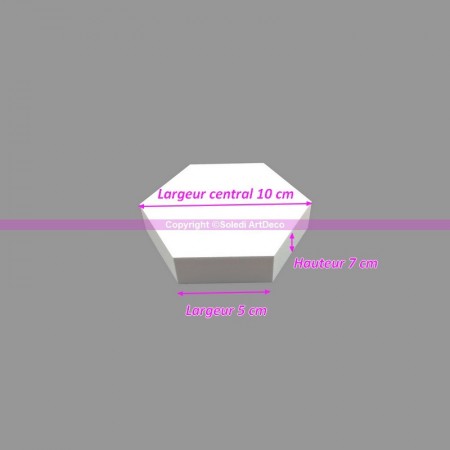 Socle plat Coeur 2D en polystyrène blanc, Epaisseur 7cm, Largeur 25cm, 28 kg/ m3