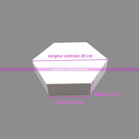 Socle plat Coeur 2D en polystyrène blanc, Epaisseur 7cm, Largeur 25cm, 28 kg/ m3