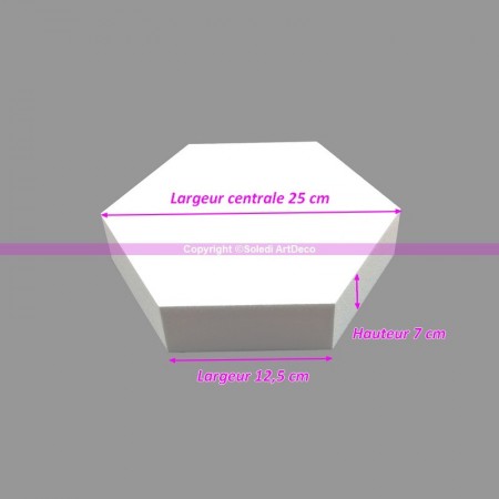 Socle plat Coeur 2D en polystyrène blanc, Epaisseur 7cm, Largeur 25cm, 28 kg/ m3