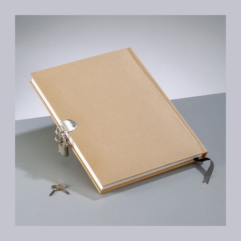 Carnet en carton spiralé avec 3 fenêtres carrées, Calepin 60 feuilles blanches, 21,5x15x1,7cm, à décorer