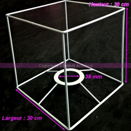 Carré métallique blanc 20 x 20 cm pour abat-jour, Epoxy blanc Attrape rêves