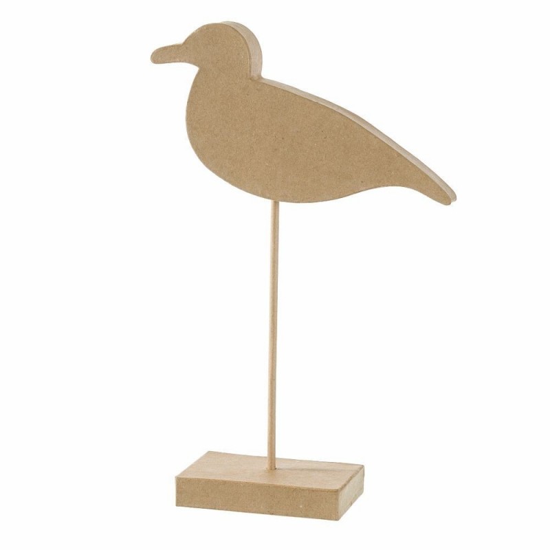 Silhouette mouette 21,5x9,5x2,5 en 2D, sur socle11x7x21,5, à monter et à customiser