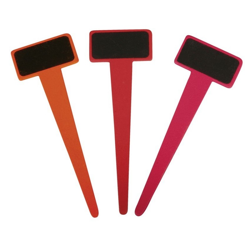 Mini Ardoise sur pince en bois naturel, 4 x 3 cm, lot de 6