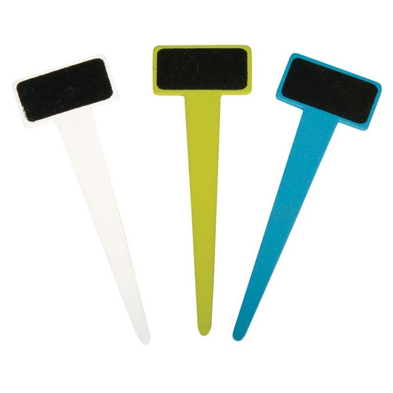 Mini Ardoise sur pince en bois naturel, 4 x 3 cm, lot de 6
