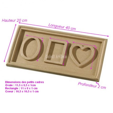 Cadre puzzle Photo Forme Coeur en MDF, haut. 23 cm