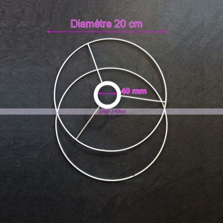 Set d'Ossature pour abat-jour, Forme ronde diamètre 20 cm