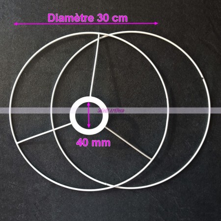 Ossature pour abat-jour, Forme ronde diamètre 25 cm