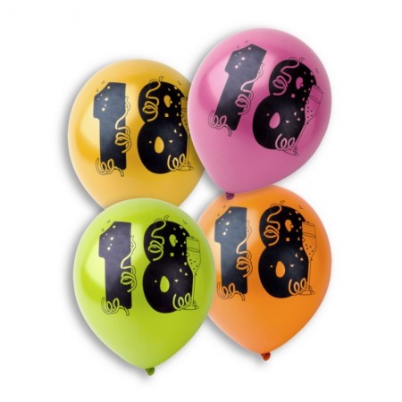 Lot de 8 Ballons de baudruche Blanc et Rose imprimé C'est une Fille, Diam. 28 cm