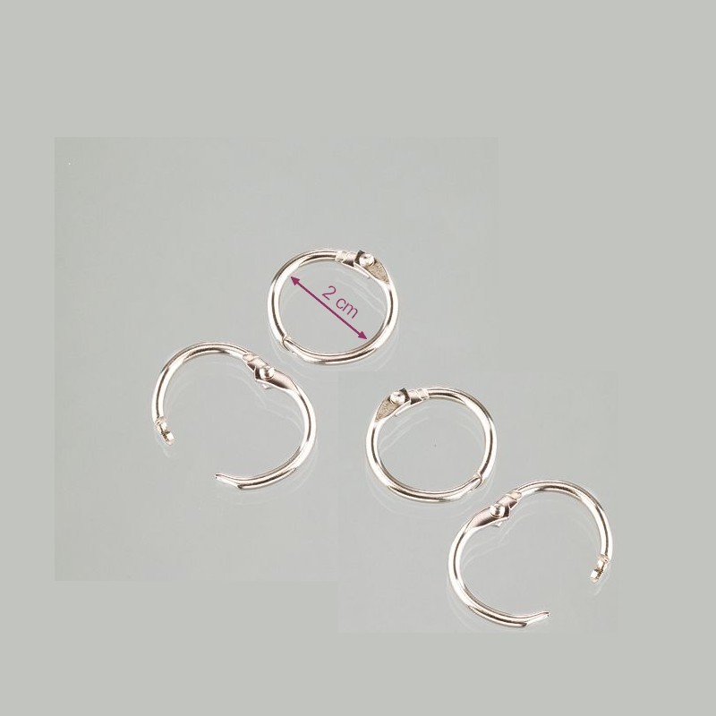 Porte-clefs anti-vrilles, avec anneau, 25 mm x 85 mm, couleur argent