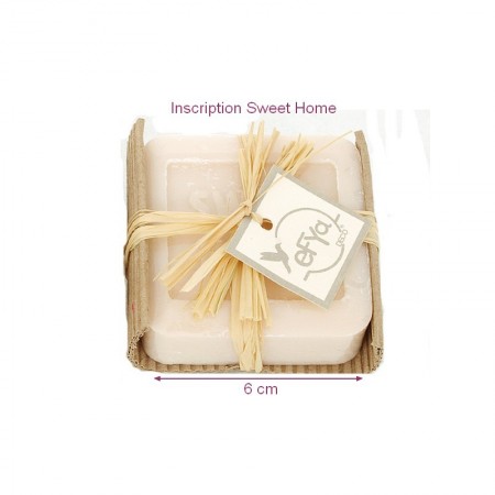 Savon en forme de Coeur Blanc à la Fleur de Coton, 100 gr, 7 x 7 cm, déco romantique et champêtre