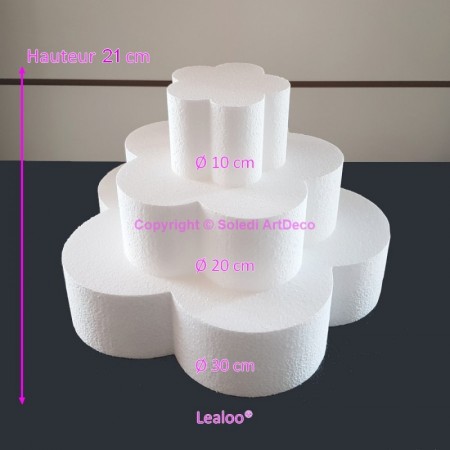 Styropor Torten-Dummy, 21 cm Gesamthöhe, Basis 30 cm Durchmesser, hohe Materialdichte