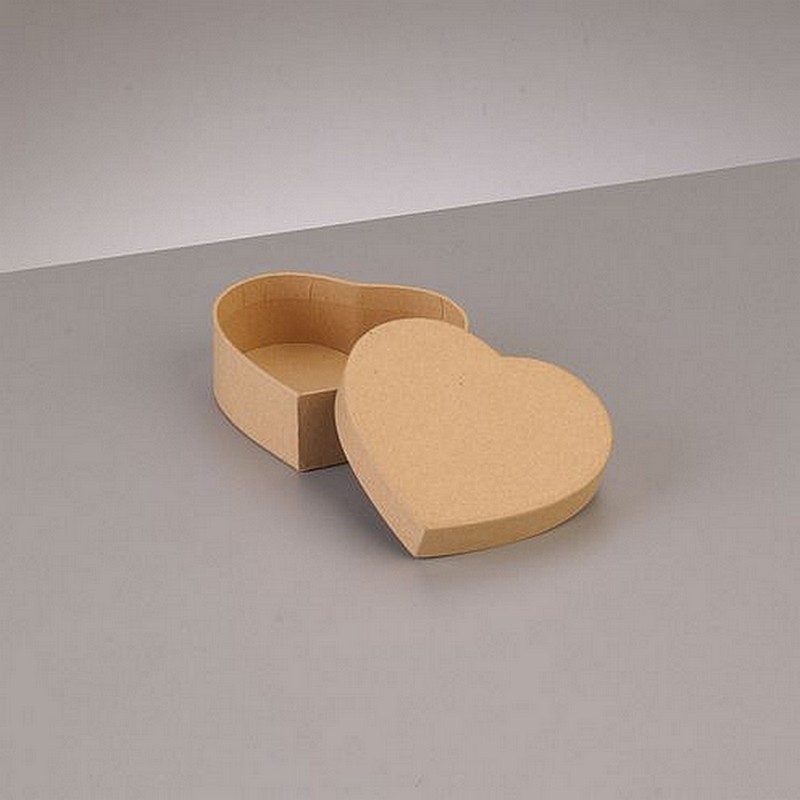 Petite Boite haute Forme Coeur avec couvercle en carton, 8,5x7,5cm x Haut. 3,1cm, à décorer