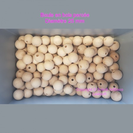 Set aus 500 durchgebohrten Kugeln aus Buchenholz, Durchmesser 20 mm, Loch 4 mm