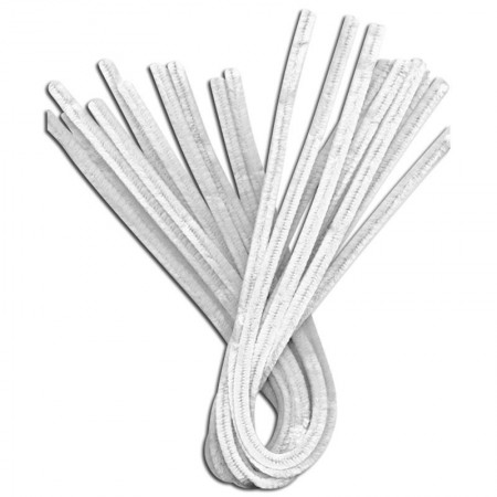 Fils chenille coloris au choix, diam. 8 mm, longueur 50 cm, lot de 10 cure-pipes