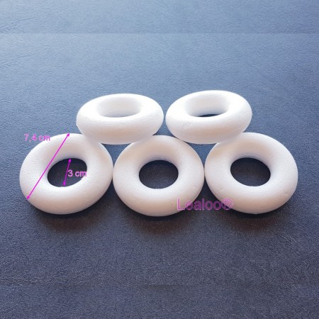 Lot de 5 Anneaux / Couronnes pleines, 7,4 cm de diamètre, Bouée en polystyrène haute densité