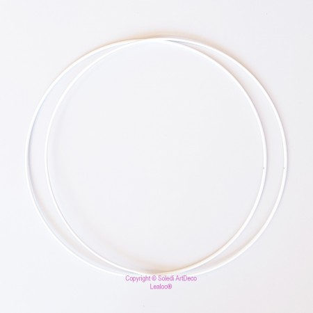 Set aus 2 weißen Metallringen Durchmesser 40 cm für Lampenschirm, Epoxidringe für Traumenfänger