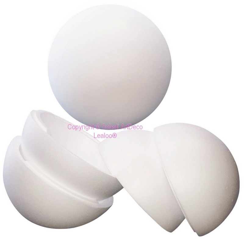 3 große trennbare Styroporkugeln Durchmesser 30 cm, Hohlkugeln Styropor weiß hohe Dichte