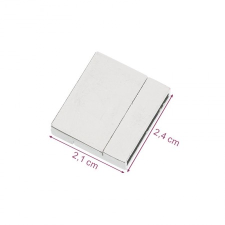 Fermoir aimanté Rectangle argenté, Ø 1,9 x 3,8 cm, fermeture magnétique bracelet