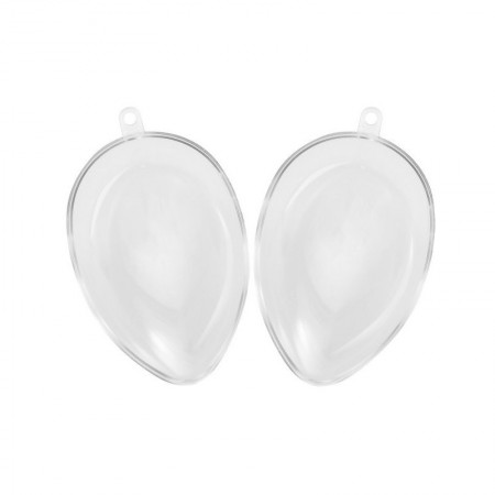 Lot de 5 Oeufs en plastique transparent séparable, Contenant sécable 6 cm