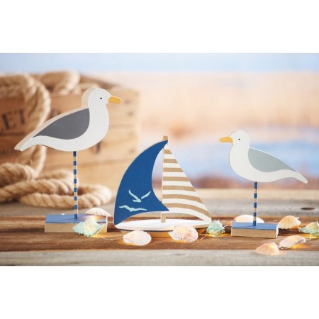 Silhouette mouette 21,5x9,5x2,5 en 2D, sur socle11x7x21,5, à monter et à customiser