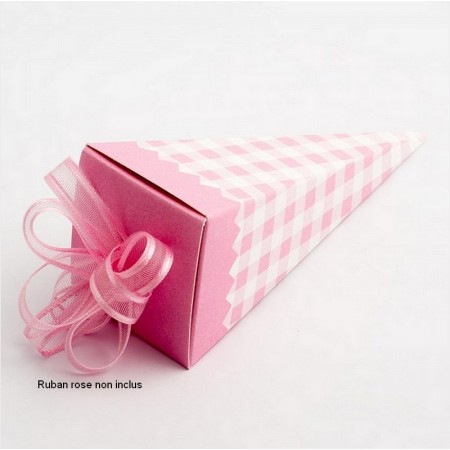 Display de 20 cornets dragées, en papier imprimé Shabby Liberty petites fleurs