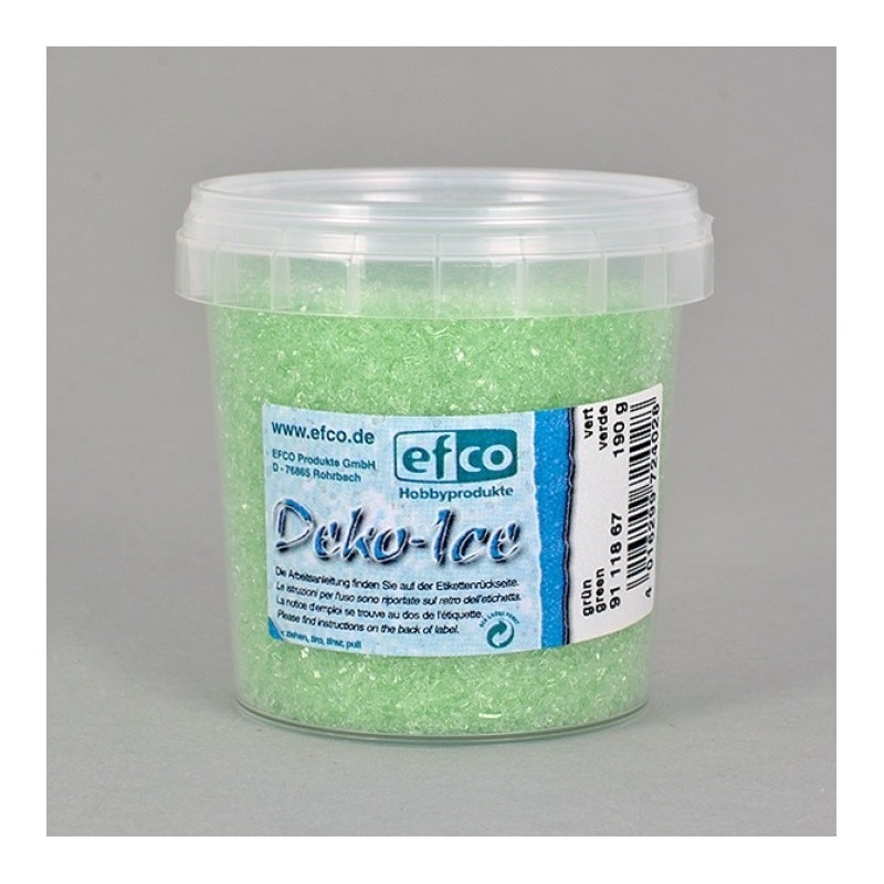 Pot de 155ml de Deko-Ice, Paillettes Effet Cristaux de Neige, Couleur Vert, à parsemer ou à coller