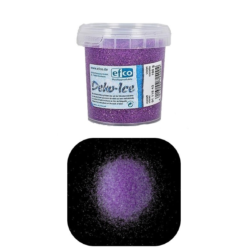 Pot de 155ml de Deko-Ice, Paillettes Effet Cristaux de Neige, Couleur Violet, à parsemer ou à coller