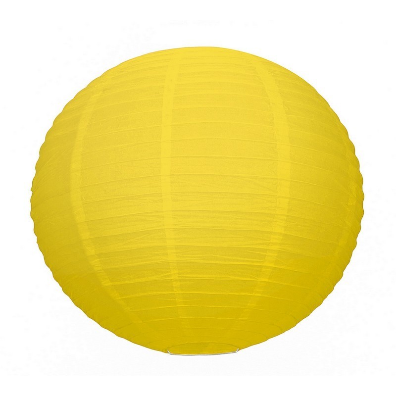 Grande Lanterne Japonaise Jaune, Lampion boule Papier, 50 cm, à suspendre