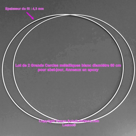 Set aus 2 grosse weißen Metallringen Durchmesser 60 cm für Lampenschirm, Epoxidringe für Traumenfänger