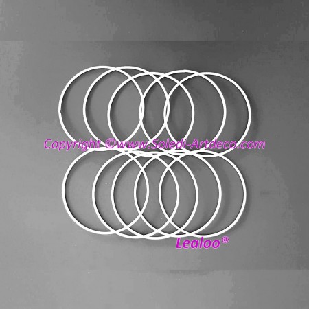 Lot de 10 Cercles métalliques blanc diamètre 10 cm pour abat-jour, Anneaux epoxy Attrape rêves