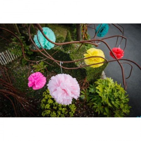 Lot de 3 pompons en papier de soie Menthe, 20, 30 , 40 cm, à suspendre