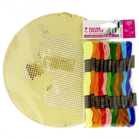 Kit suspension à border Tête de Licorne en Bois, Ø 22 cm, à suspendre 