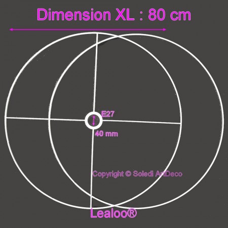 Lampenschirm-Ring Set  Durchm. 80cm für Lampenschirm, große runde Ringe Epoxy weiß, für Lampenfassung 40mm E27