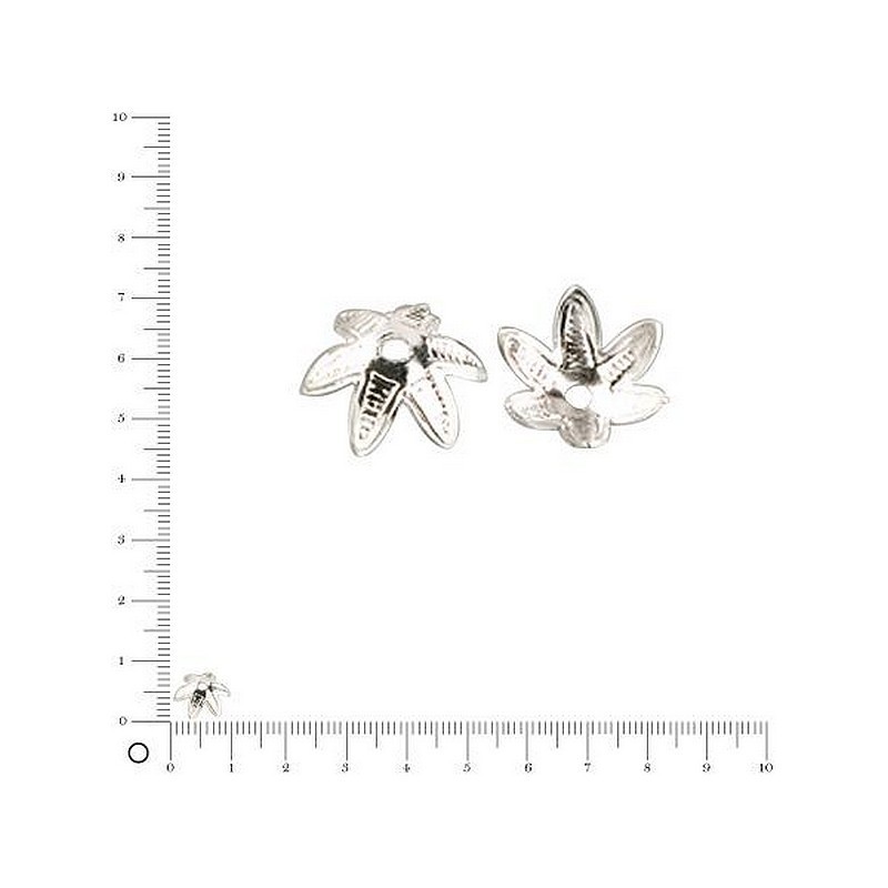 Lot de 20 Calottes pour perles Argenté, coupelles de Ø 1 cm, création de bijoux