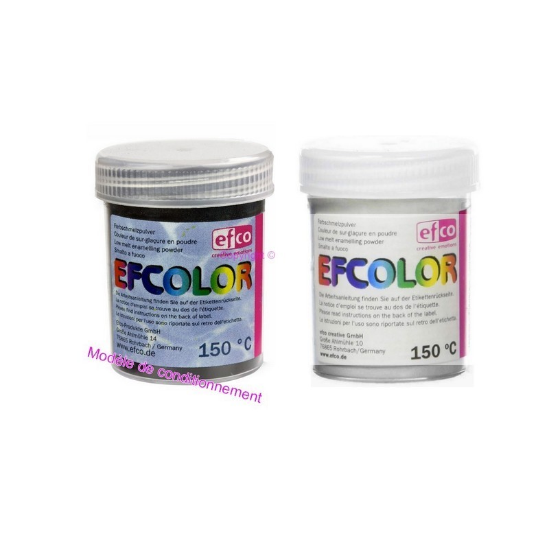 Poudre Structuré Noir Opaque Efcolor pour émaillage à froid à 150°C, 25ml