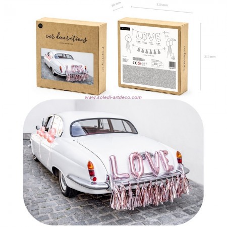 Fuchsia festliche Hochzeit Dekoration Kit, 10 Stück, für Brautwagen, Tüll, Knoten