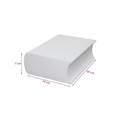 Livre fermé en polystyrène, dim. 20 cm x épaisseur. 7 cm, densité supérieure à customiser