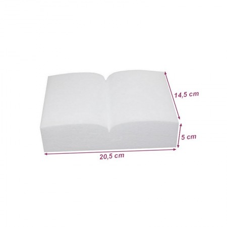 Livre ouvert en polystyrène, dim. 20,5 cm x épaisseur. 5 cm, densité supérieure à customiser