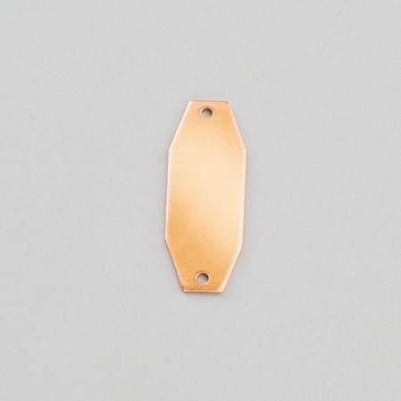 Lot de 10 Pendentifs en cuivre Octogonal, 2 trous, ébauche 30 x 12 x 0.8mm, pour émaillage