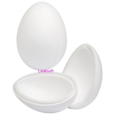 Lot de 2 Oeufs polystyrène de 21 cm de haut, Séparables, Styropor blanc densité supérieure