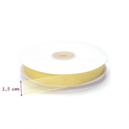 Ruban Organza Crème, bordure brodée, largeur 15 mm, longueur 40 m, rouleau décoratif