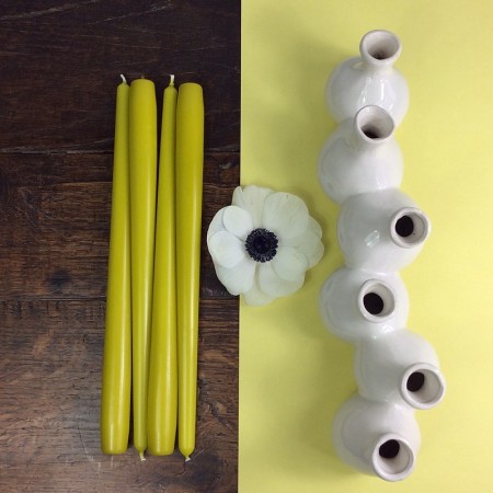 10 Bougies Vert anis Chandelier 25 cm, Bougie flambeau, diam. de base 2,2cm
